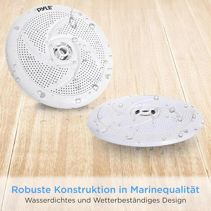 Pyle Outdoor Lautsprecher Boxen, Musikbox – Marine Speaker, Outdoor Box – Wasserdichte Box Outdoor 240W Als Auto Lautsprecher Oder Boot Marine Lautsprecher Als 2-Wege-Lautsprecher Passiv in Weiß