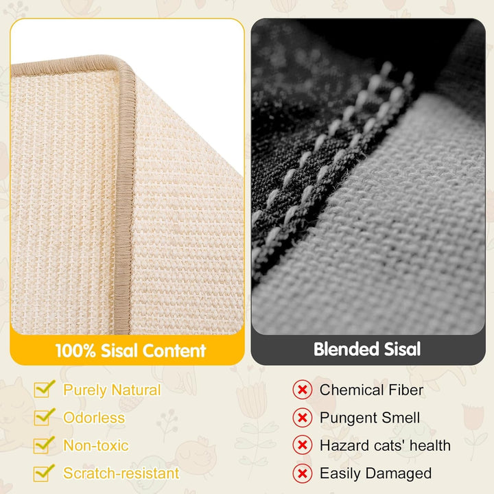 Zgâriator pentru pisici Partideal, covoraș curbat pentru zgâriat, placă de zgâriat din sisal, pat pentru pisici, pat pentru pisici din sisal natural, scaun curbat la 160° pentru pisici mari, pentru interior și exterior