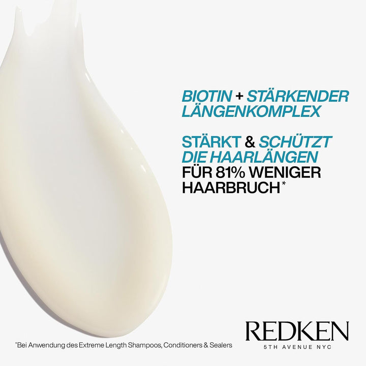 Mască de păr Redken pentru păr lung și puternic, Repară și regenerează, Împotriva ruperii părului, Cu biotină și proteine de soia, Extreme Length Sealer, 150 ml Masca de par Naty Shop