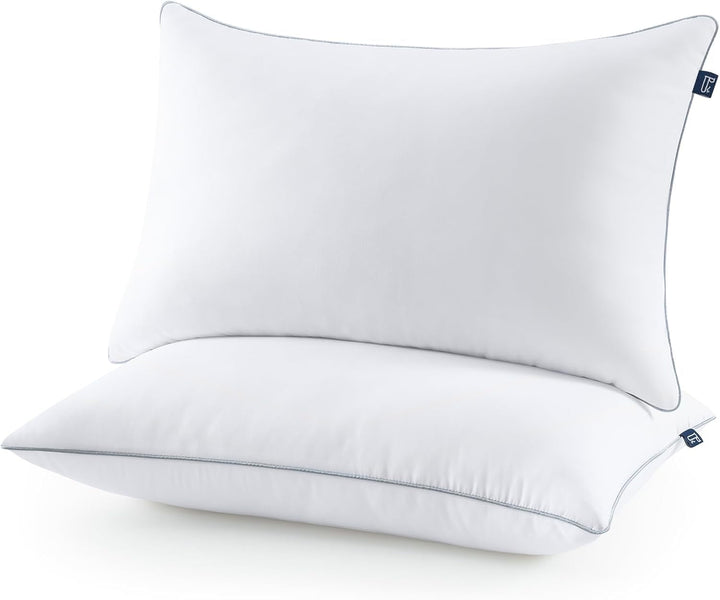 Pernă Bedstory, hipoalergenică, pernă de pat pentru hotel, țesătură perlată, pernă de dormit de lux pentru cei care dorm pe spate, pe burtă sau lateral (48 X 74 Cm), 2 bucăți