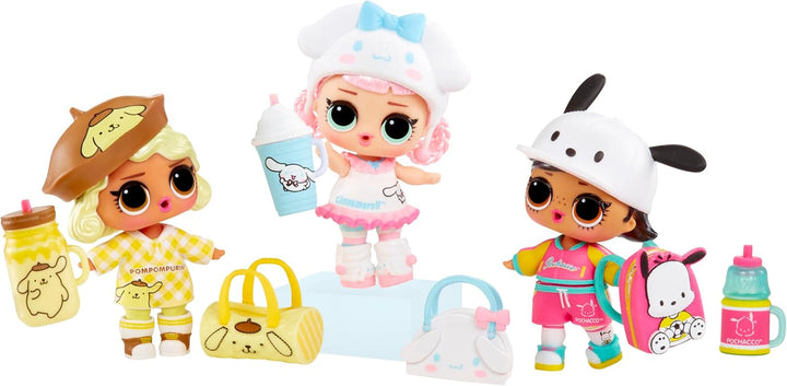 L.O.L. Surpriză! Loves Hello Kitty and Friends - 1 păpușă cu 7 surprize, Selecție aleatorie, 8 tots de colecționat, Cadou pentru copii cu vârsta peste 4 ani, Roz