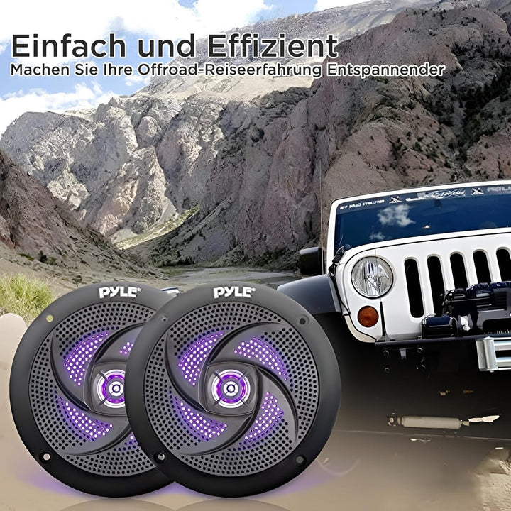 Pyle Outdoor Lautsprecher Boxen– Outdoor Speaker– Outdoor Box Wasserdicht 100Wt, 2-Wege Lautsprecher Passiv Mit Led-Lichtern, Standardisierte Aufbaulautsprecher Leicht Installierbar Mit Magnetstruktur
