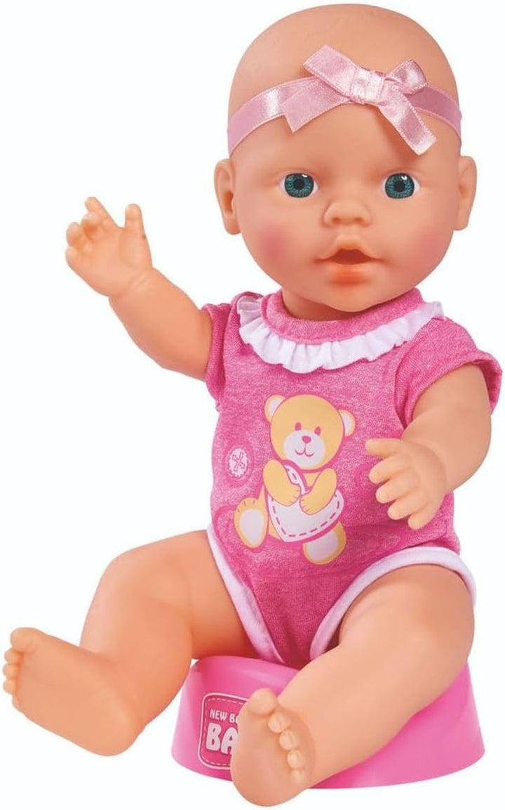 Simba 105030069 - New Born Baby Doll, păpușă din vinil cu funcție de băut și hrănit, cu certificat de naștere și accesorii, 4 bucăți, 30 cm, păpușă, de la 3 ani