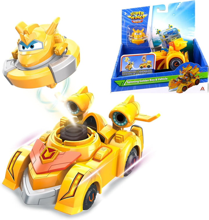 Super Wings EU770351 - Super Robot Suit Jett, aprox. 18 cm înălțime figurină de joacă transformabilă, costum de robot 2 în 1 și super mașină, pentru copii de la 3 ani în sus, Roșu