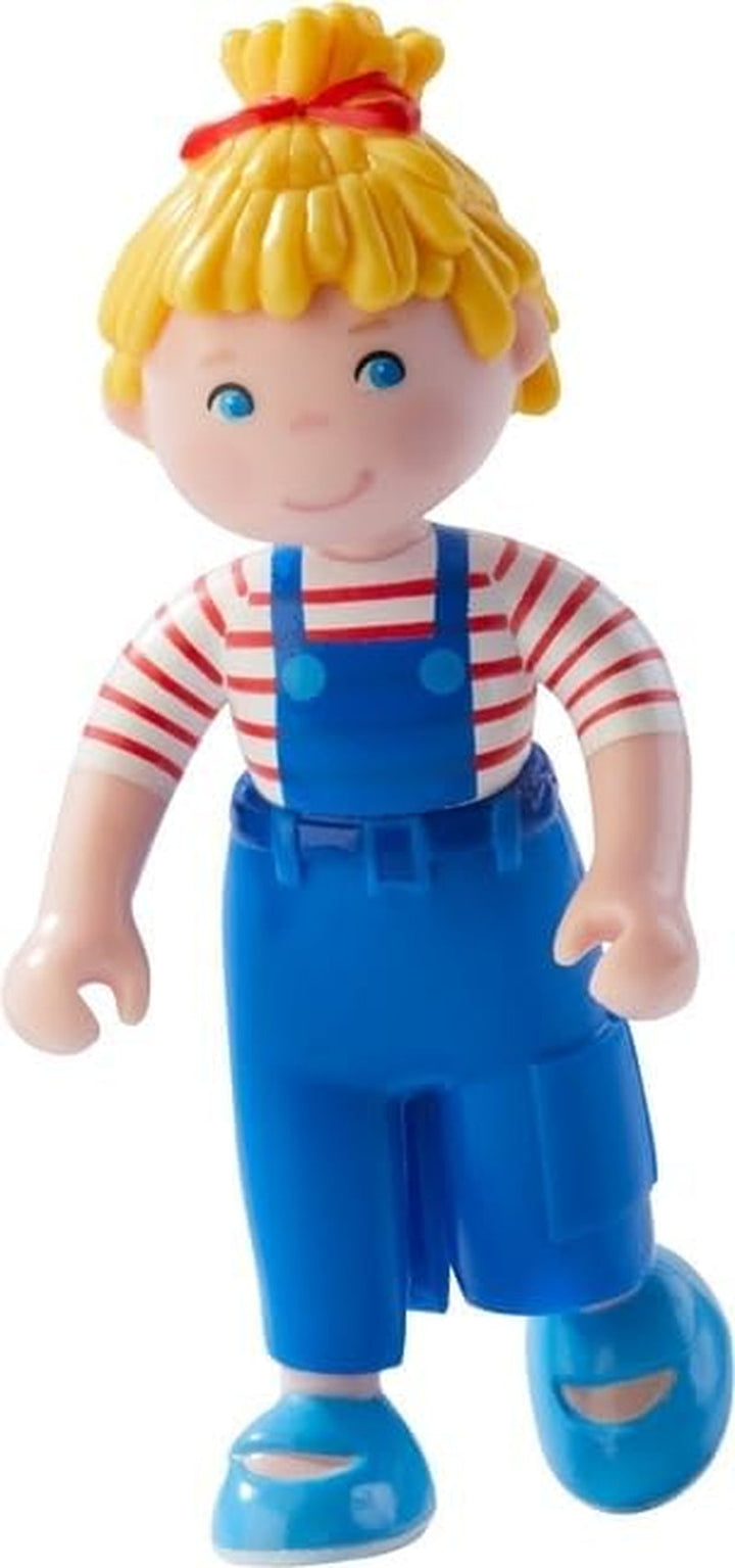 HABA 303672 - Little Friends - Conni | Mini păpușă drăguță de la 3 ani | Păpușă pliabilă durabilă din plastic pentru distracție de lungă durată în timpul jocului | Cadou pentru toți fanii Conni