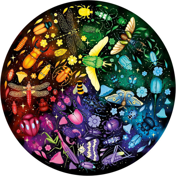 Ravensburger - Puzzle pentru adulți - Puzzle rotund cu 500 de piese - Potrivit de la 12 ani - Insecte (roată colorată) - Puzzle fabricat în Europa - 12000820
