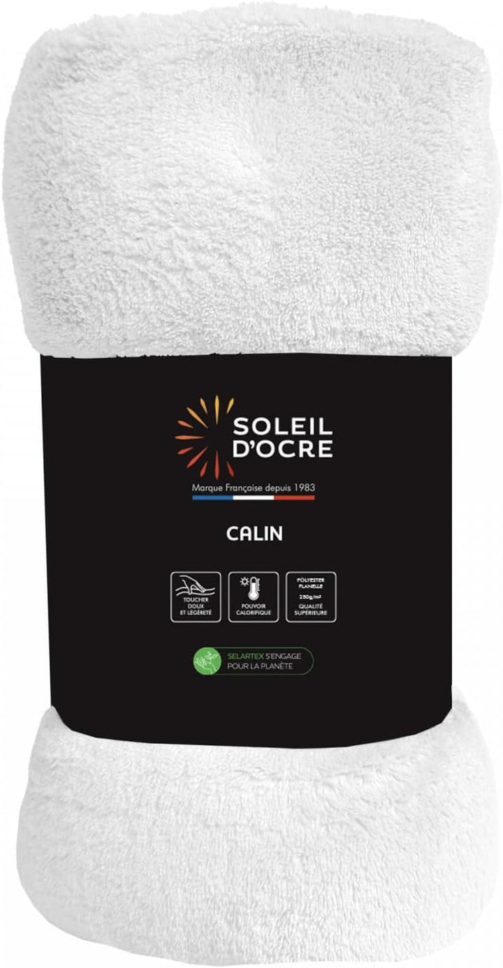 Soleil D'Ocre, pătură din flanel, 220 X 240 Cm, Calin, maro Plapumi si pilote Naty Shop Alb 220 X 240 Cm