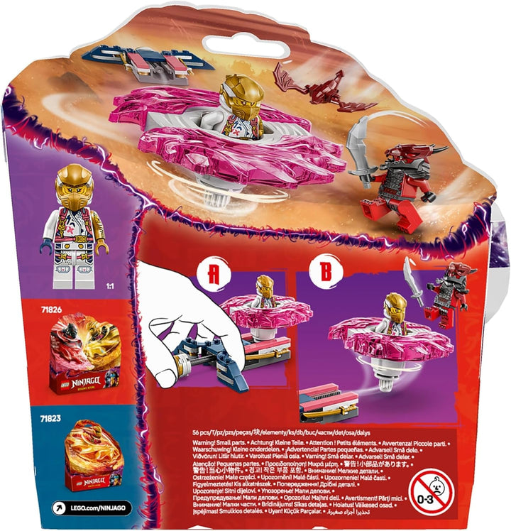 LEGO NINJAGO Sora's Dragon Spinjitzu Spinner - Jucărie Ninja de acțiune cu 2 minifigurine - Set de joacă mic pentru copii - Idee de cadou pentru băieți și fete de la 6 ani 71824