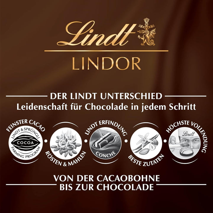 Lindt Schokolade LINDOR Kugeln Double Chocolate, Promotion | 137 G Beutel | Circa 10 Kugeln Vollmilchschokolade Mit Zartschmelzender Füllung | Pralinen-Geschenk | Schokoladen-Geschenk