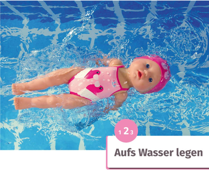 BABY Born Floating Lizzie 30cm, păpușă de baie cu vânt, impermeabilă, funcționează fără baterii, păpușă înaltă de 30cm, 835302 Zapf Creation