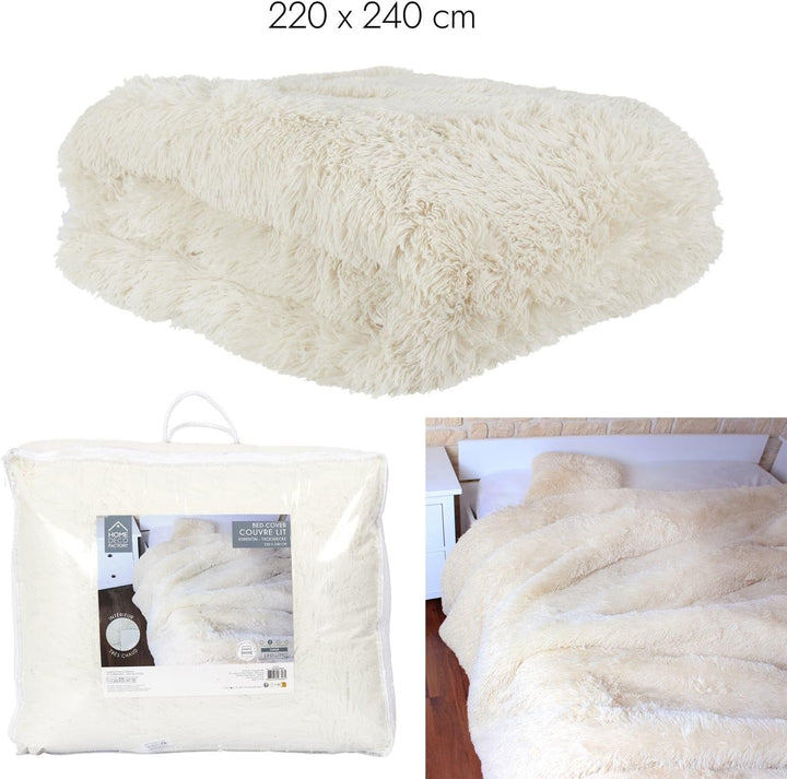 HOME DECO FACTORY Plapumă cu păr lung, 220Cm X 240Cm, bej Plapumi si pilote Naty Shop