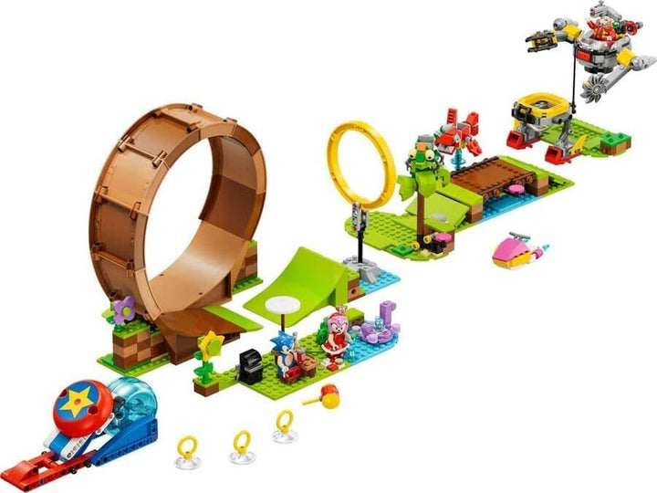 LEGO 76994 Sonic the Hedgehog Provocarea în buclă a lui Sonic în zona Green Hill, jucărie construibilă pentru copii, băieți și fete cu 9 personaje, inclusiv Dr Eggman și Amy