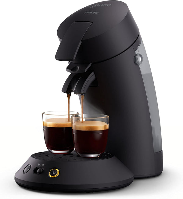 Aparat de cafea cu doze Philips Senseo Original plus - Selectare putere cafea, Tehnologie Coffee Boost, Ecologic, Funcție pentru două cești, Rezervor de apă de 0,7 l, Încălzire rapidă, Crema catifelată (CSA210/60)