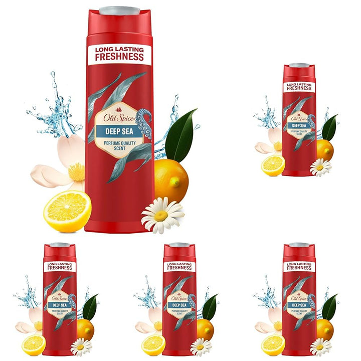 Old Spice Deep Sea 3-In-1 Duschgel & Shampoo Für Männer (250 Ml), Körper-Haar-Gesichtsreinigung Männer, Lang Anhaltend Frisch