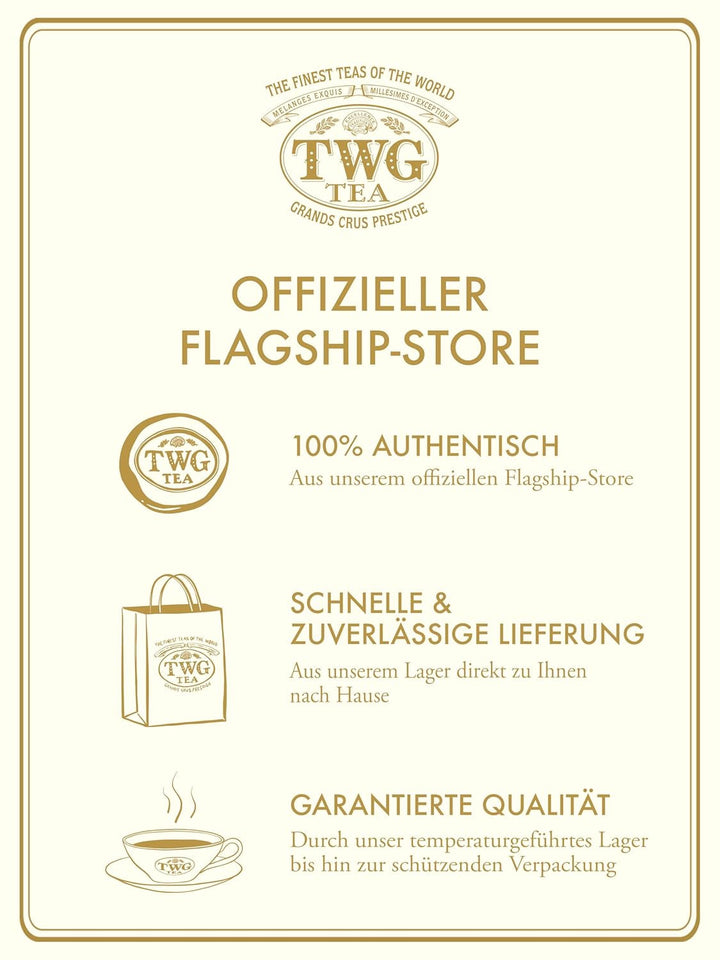 TWG Tea | 1837 Black Tea | Ceai negru | Fructe și flori | 15 pliculețe de ceai cusute manual din bumbac | Set cadou