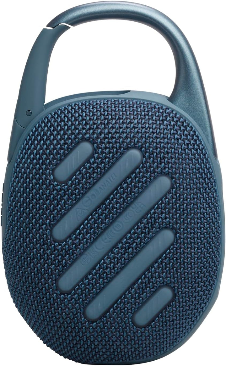 JBL Clip 5 - albastru - boxă portabilă Bluetooth cu sunet JBL Pro, bas profund și funcție Playtime Boost - rezistentă la apă și praf - 12 ore de funcționare
