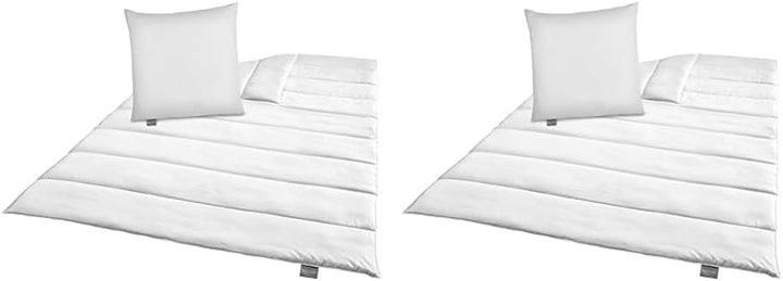 Set de pat Traumnacht Green - Plapumă pentru toate anotimpurile 135X200 Cm + pernă 80X80 Cm, durabil cu husă din microfibră, produs în conformitate cu standardul de calitate german (pachet de 2) Plapumi si pilote Naty Shop Titlu implicit