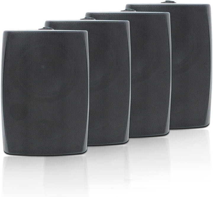 STUDIOFINIX 6,5 Zoll Outdoor-Lautsprecher Wandmontage 800W - Wasserdichte Und Leistungsstarke Audiolösung Für Innen/Außen, Haus, Terrasse, Garten, Hinterhof (4 Passiv-Lautsprecher Bundle/Schwarz)