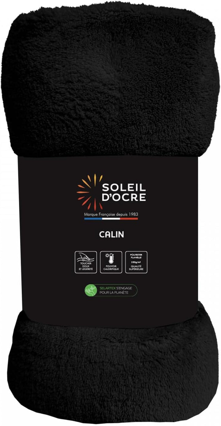 Soleil D'Ocre, pătură din flanel, 220 X 240 Cm, Calin, maro Plapumi si pilote Naty Shop Negru 220 X 240 Cm