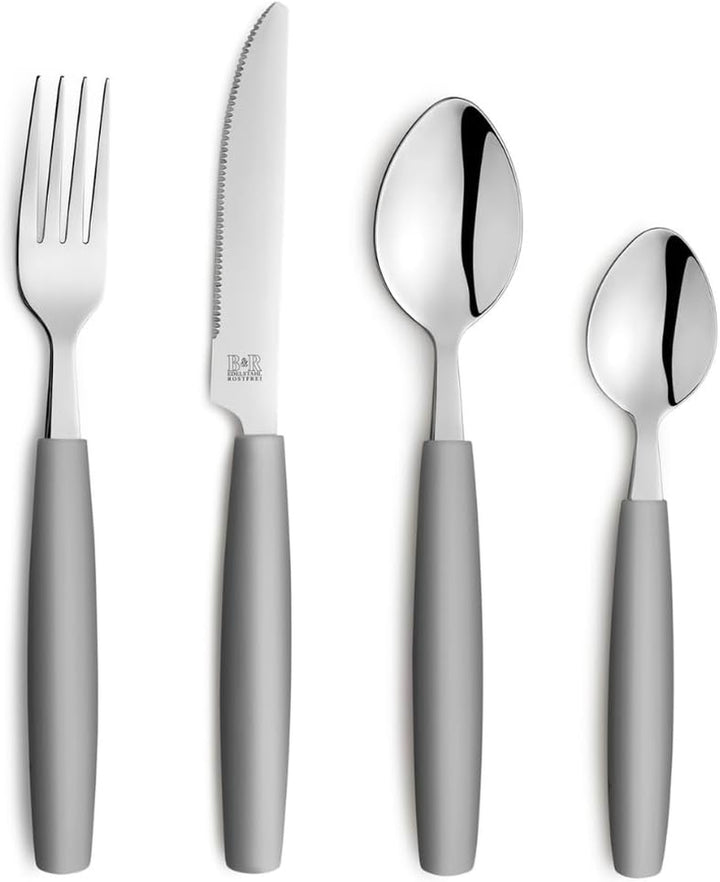 Beckmann & Rommerskirchen 2515 VALOA Besteck Set 4 Personen | 16-Teilig | Petrol | Spülmaschinenfest | Hochglanzpoliert | Essbesteck: 4X Messer, Gabel, Esslöffel, Kaffeelöffel