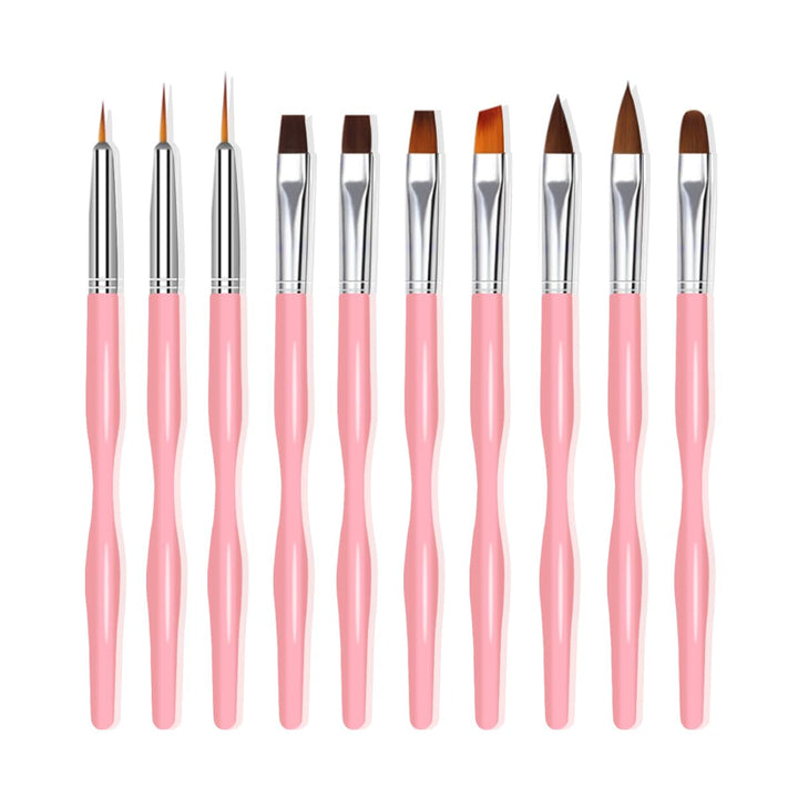 Nail Art Pinsel Set, 10Pcs Nageldesign Malerei Pinsel, Professionelle Nail Art Design Pinsel, Nail Fine Liner Pinsel, Schwarz