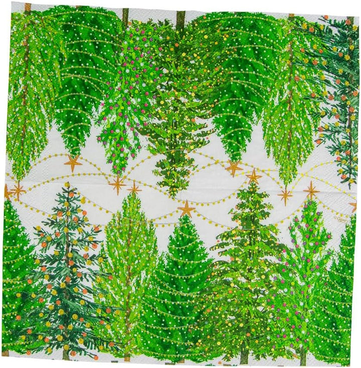 Șervețele de cocktail, pomi de Crăciun cu luminițe, 20 de bucăți per pachet