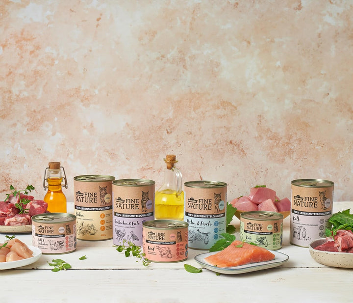 Hrană pentru pisici Dehner Fine Nature, hrană umedă fără cereale, pentru pisici adulte, curcan, cutie 6 X 200 G (1,2 kg)