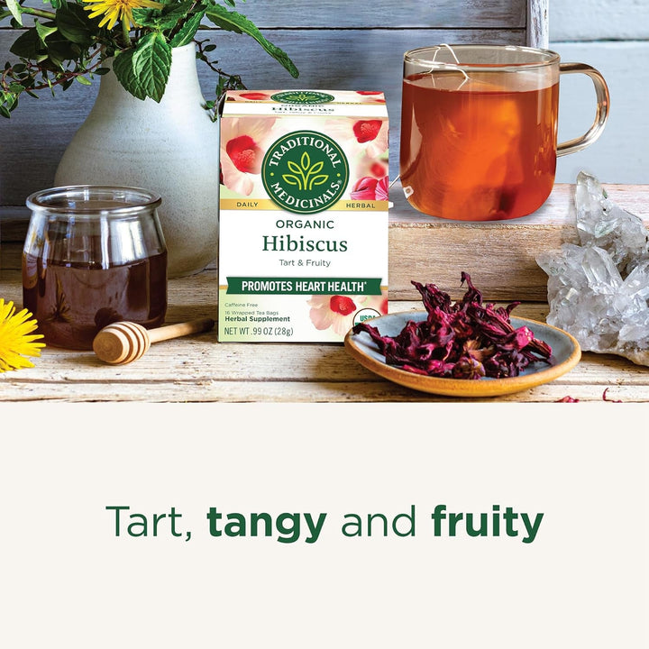 Tea, Organic Hibiscus, Supports Your Cardiovascular System, 16 Tea Bags Tea USA Naty Shop