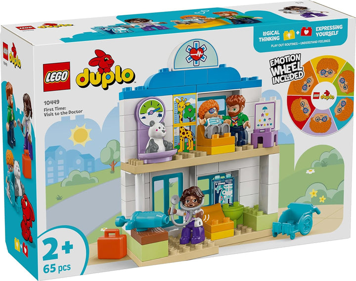 LEGO DUPLO Town Prima vizită la doctor, jucărie de construcție, set de joacă pentru a promova abilitățile motorii fine, cadou pentru copiii mici de la 2 ani, jucărie educativă, joc de rol în spital 10449