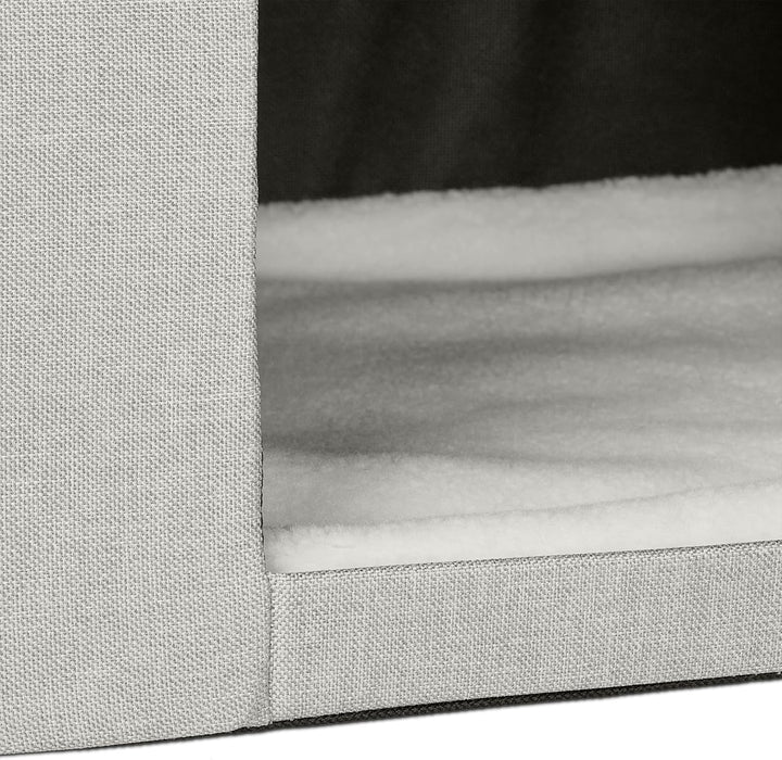 Relaxdays Peșteră Pliabilă pentru Pisici, Bancă Rezistentă, Mobilier de Interior pentru Pisici, Ascunziș pentru Animale de Companie, ÎxLxA: 38,5 x 74,5 x 37 cm, Bej, 1 Bucată