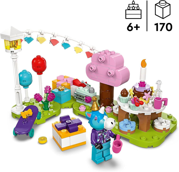 LEGO Animal Crossing Jimmy's Birthday Party, jucărie creativă pentru copii, set de animale cu personajul cal din jocul video, cadou pentru fete și băieți de la 6 ani 77046