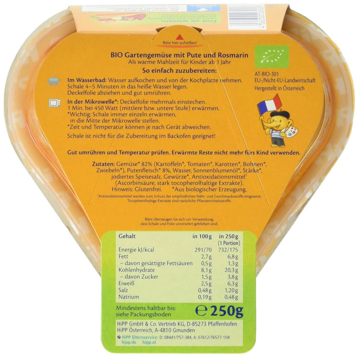 Hipp Gartengemüse Mit Pute Und Rosmarin, 6Er Pack (6 X 250 G)