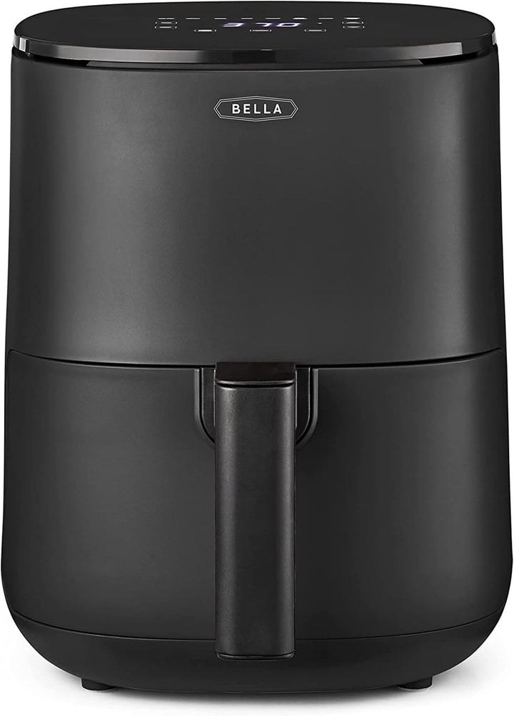 BELLA Heißluftfritteuse 1.9L, 5-In-1 Kompakter Multikocher, Antihaftbeschichtung, Spülmaschinenfester Korb, Mattschwarz