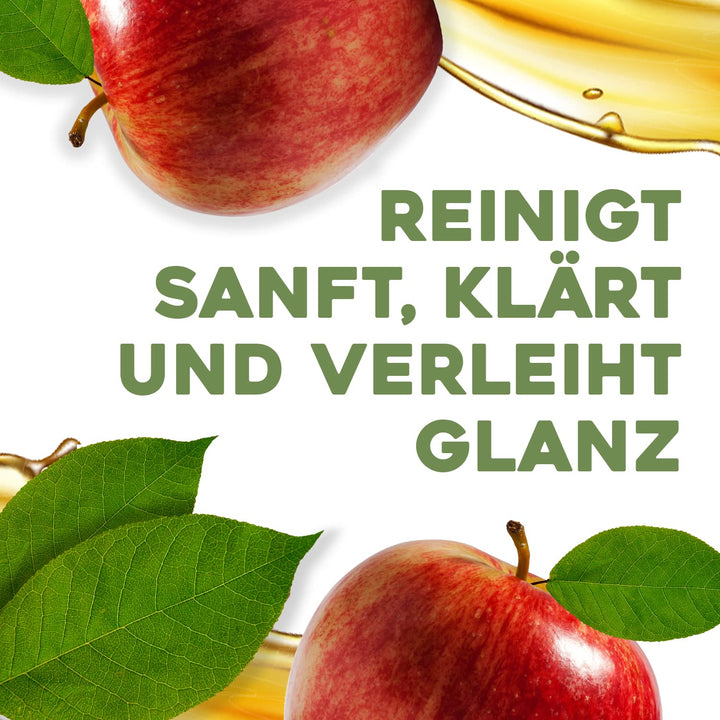 OGX Clarify & Shine Apple Cider Vinegar Shampoo, Klärende Haarpflege Mit Apfelessig, Sanftes Clarifying Shampoo Für Mehr Glanz, Kräftigendes Shampoo Ohne Sulfate (385 Ml)