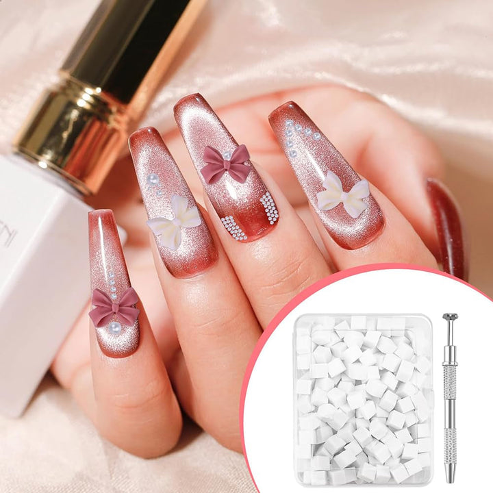 Nagelkunst Schwammpinsel,100 Stück Nail Art Schwämme Mit Metallgreifer,Nagels Zubehör Sponge,Nagel Pinsel,Maniküre Zubehör Für Nägel,Um Eine Vielzahl Von Gradient Nail Art Patterns Zu Erstellen