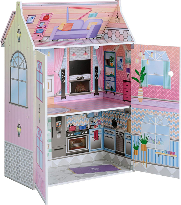 Olivias Little World Glasshouse Kids 12" Doll House & 10 Accesorii Pentru Păpuși 3.5" Multi Td-12518D