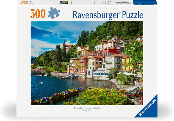 Ravensburger Puzzle 12000201 - Lacul Como, Italia - puzzle jigsaw de 500 de piese pentru adulți și copii de peste 10 ani, puzzle peisaj cu motive italiene