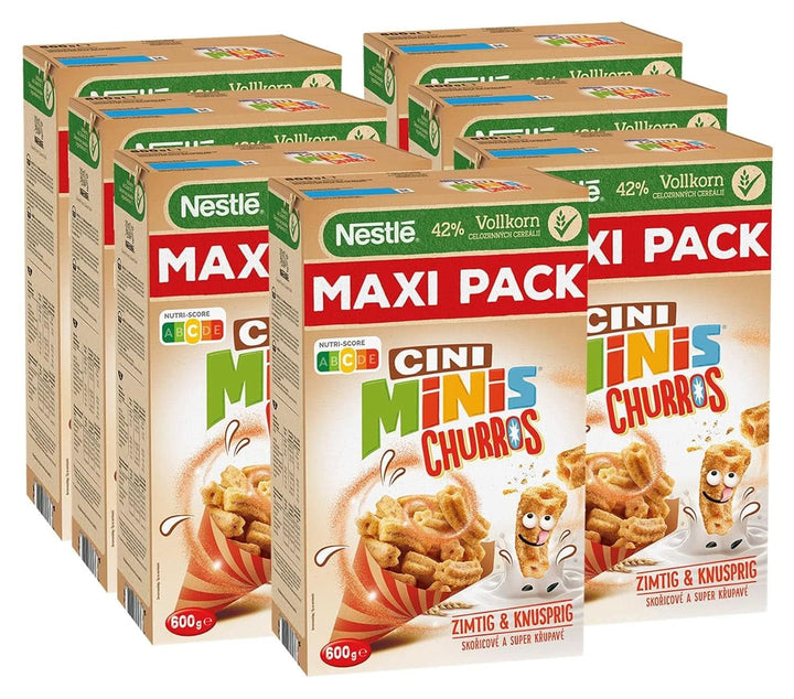 CINI MINIS Churros cereale pentru micul dejun cu 42% făină integrală, 360 grame