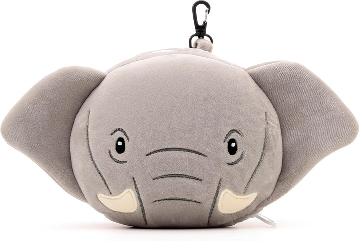 Pernă de călătorie, Rotundă, Din pluș, Elefant, Și mască pentru ochi, Unisex, O singură mărime, Unisex, Waist Unique