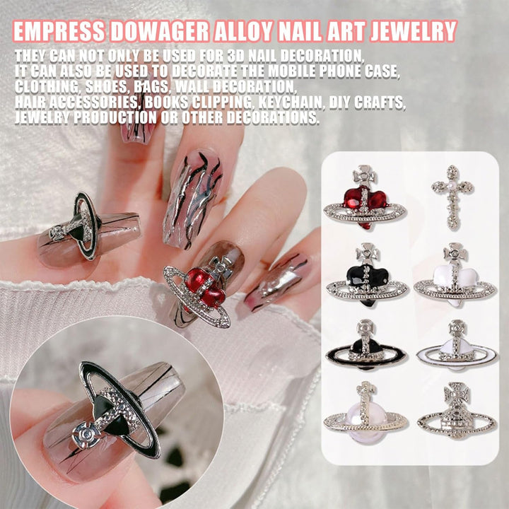 Planet Nail Art Charms, 32 Stück Saturn Form Nagel Edelsteine Für Acrylnägel, Glänzender Nagel Strasssteines Mädchen Nail Art DIY Handwerk Dekoration Zubehör