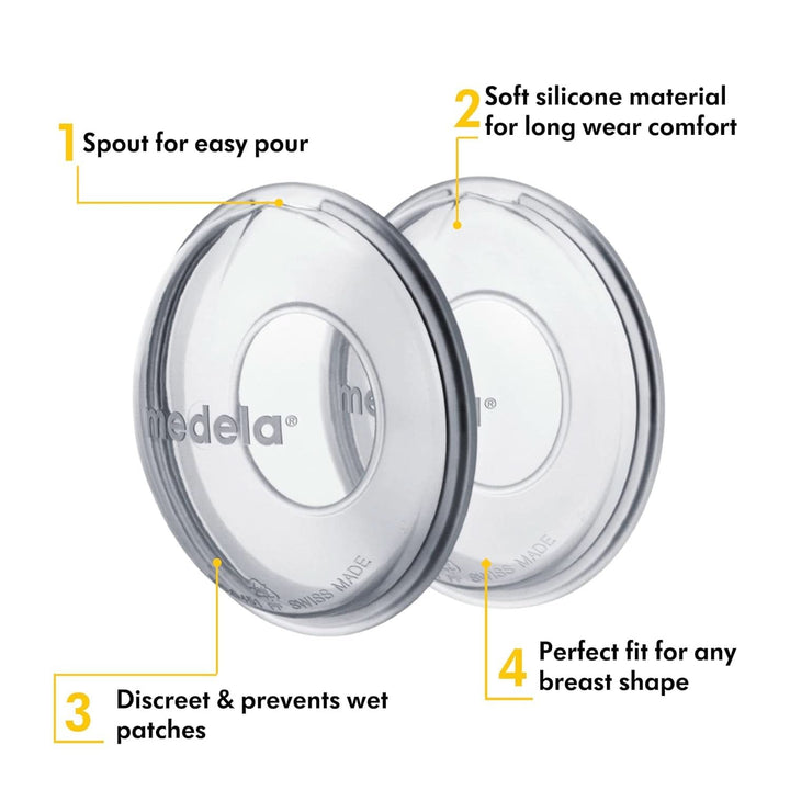 Medela Milk Collection Shells - BPA-, Made from Soft, Flexible Silicone, Includes 2 Shells