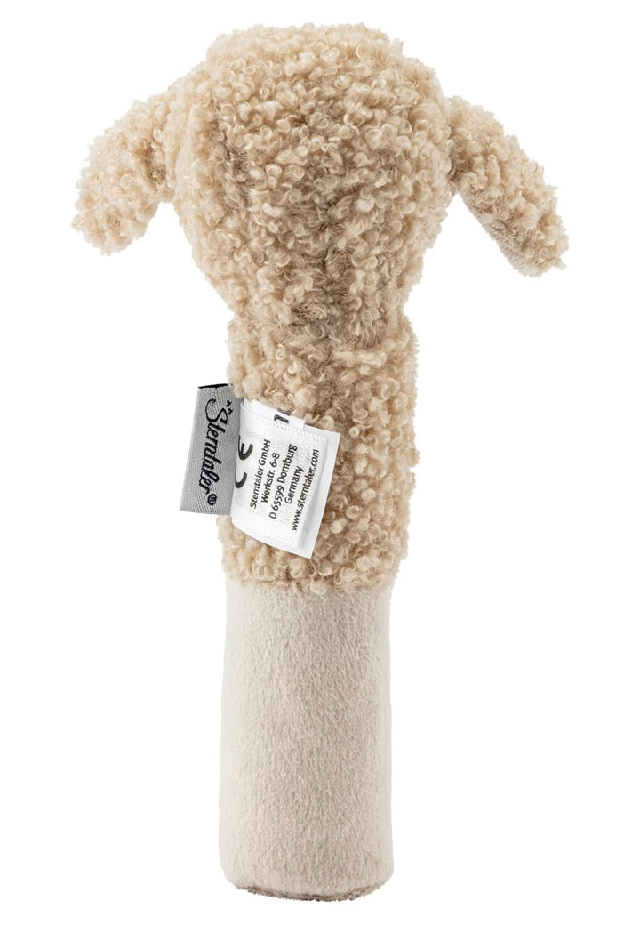 Sterntaler baby squeaker sheep Flocke - Jucărie pentru bebeluși din țesături moi - Jucărie de prins pentru bebeluși - Primele încercări de prindere și joc, de culoarea nisipului Jucarii Bebe Naty Shop