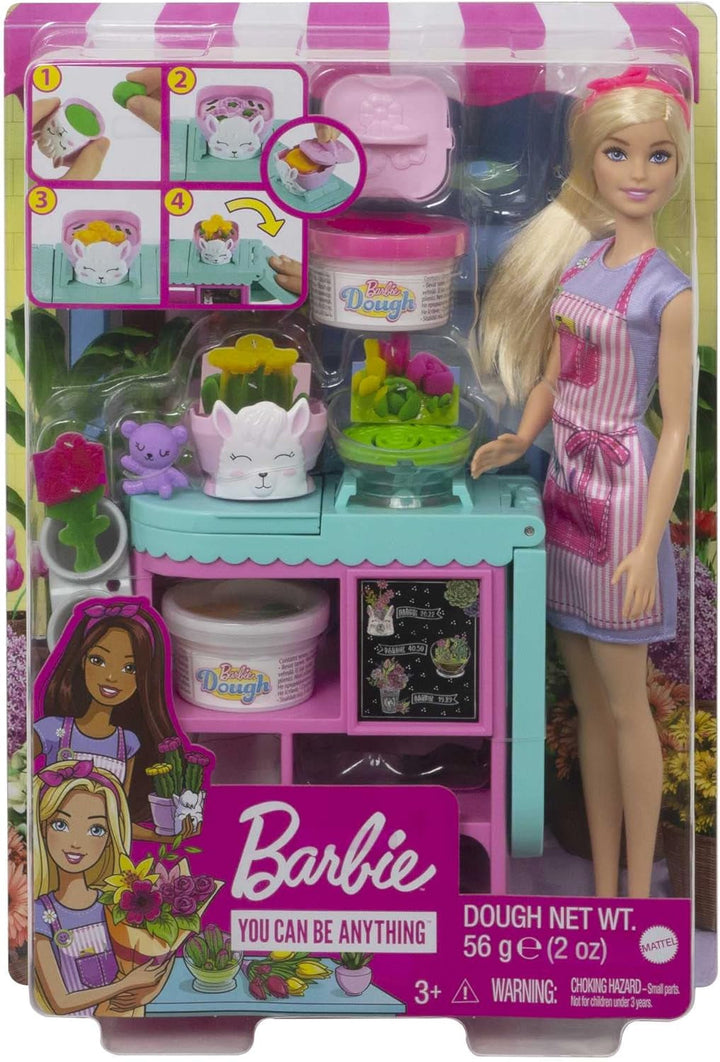 Barbie You Can Be Anything series, Florar, păpușă cu păr blond, lut de modelare pentru flori, accesorii, cadou pentru copii, jucărie de la 3 ani,Gtn58