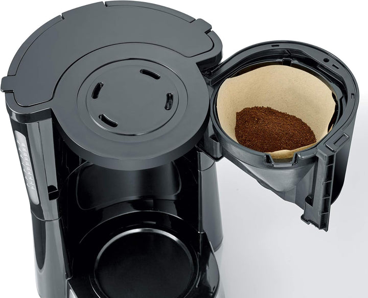 SEVERIN Cafetiera "Tip" cu ulcior de sticlă, cafea aromată, preparată rapid și silențios cu cafetiera pentru până la 10 cești, filtru de cafea, negru, KA 4815
