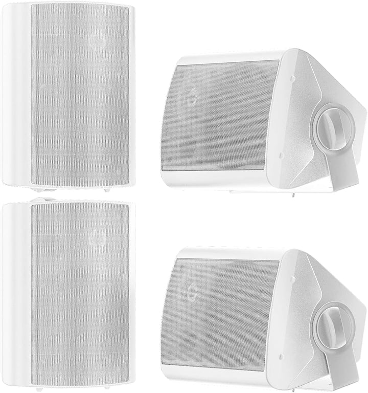 STUDIOFINIX 5,25 Zoll 600 Watt Außenlautsprecher Outdoor-Lautsprecher Für Outdoor Indoor Wandhalterung Patio Deck Camper Garten, Terrasse, Restaurant Home, 2 Paar (Weiß)