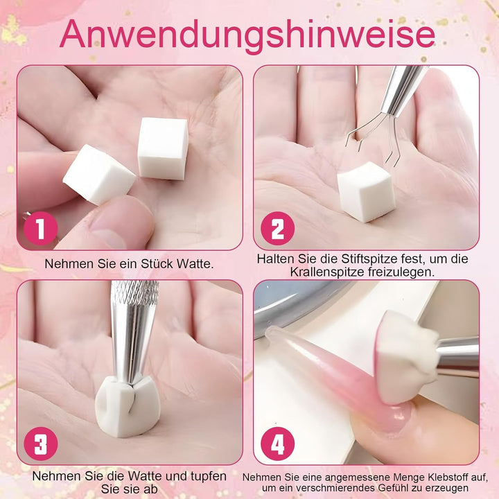 100 Stk Nail Art Schwamm Mit Metallgreifer, Nailart-Zubehör, Baby Boomer, Rendering-Werkzeuge Mit Greifer-Blöcken, Maniküre-Gradient Nail Art Schwamm, Für Pinselset, Nägel, Nageldesign-Zubehör