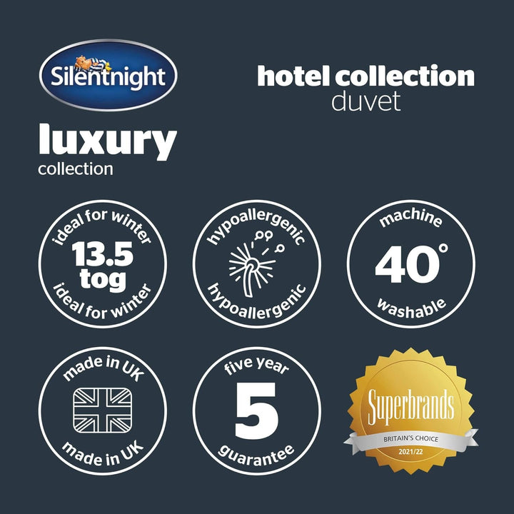 Plapumă Silentnight Duvet Hotel Collection, 13,5 tog, poliester, alb, Super King Plapumi si pilote Naty Shop