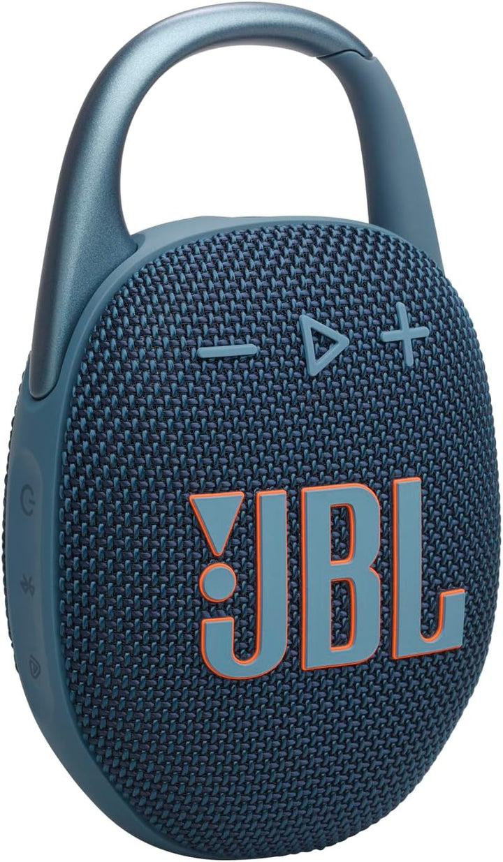JBL Clip 5 - albastru - boxă portabilă Bluetooth cu sunet JBL Pro, bas profund și funcție Playtime Boost - rezistentă la apă și praf - 12 ore de funcționare