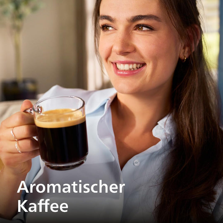 Espressor complet automat Philips seria 5500, inclusiv Latte Go, tehnologie Silent Brew și pornire rapidă. Cafea aromatică din boabe proaspăt măcinate, 20 de băuturi calde și cu gheață, gri (EP5544/50)