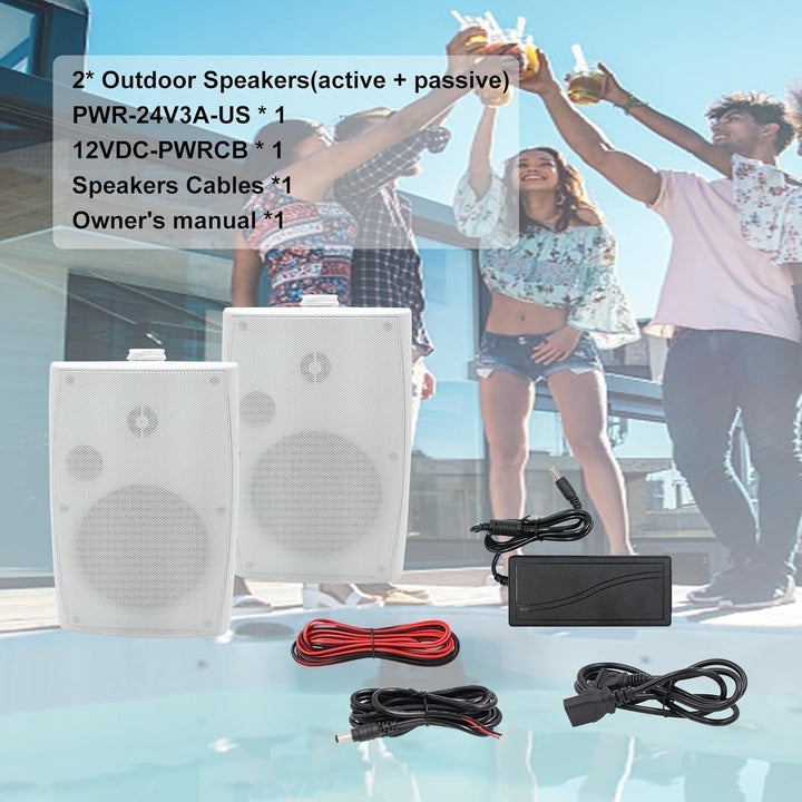 Herdio 6,5 Zoll Bluetooth-Outdoor Lautsprecher Wasserdicht Mit Leistungsstarken Bass Wandmontage Lautsprechern Allwetter-Haltbarkeit Für Innen Im Freien Im Freien Home Deck Veranda (Paar, Weiß)